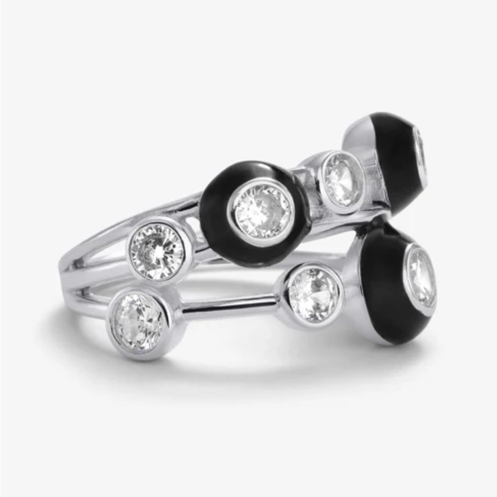 MELINDA MARIA
CLOUD 9 BLACK RING IN SILVER - Picture 2 of 6